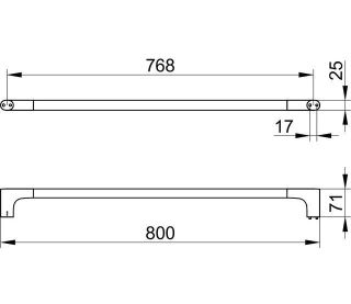 Держатель для полотенца Keuco Edition  11501130800 хром черный шлифованный